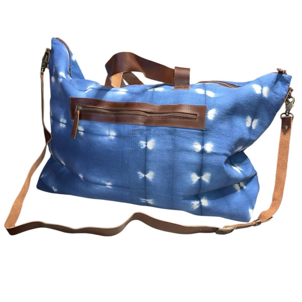lovestitch shibori indigo weekender Bag. Very large and very cool
